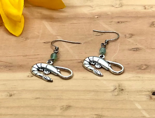 Shrimp Beaded Earrings