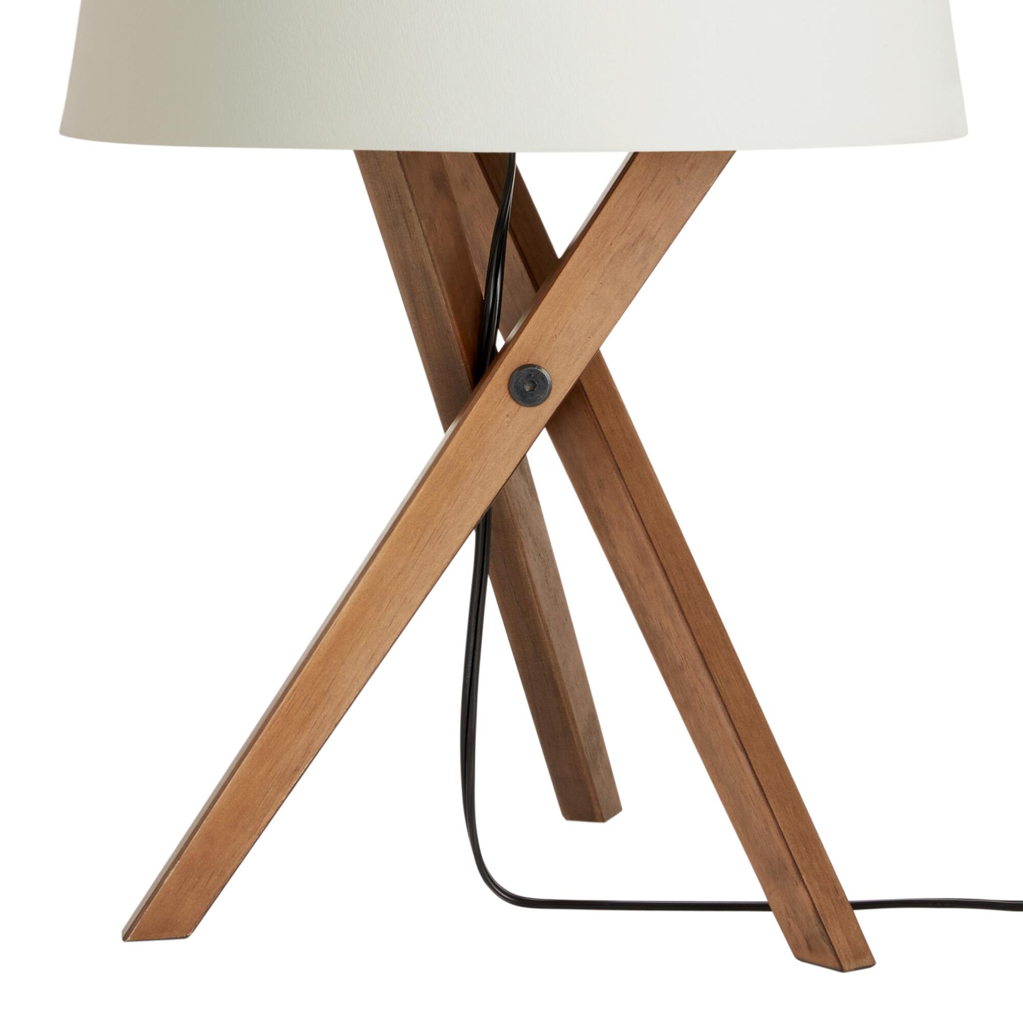 Walnut Wood Tripod Austin Table Lamp Base by World Market