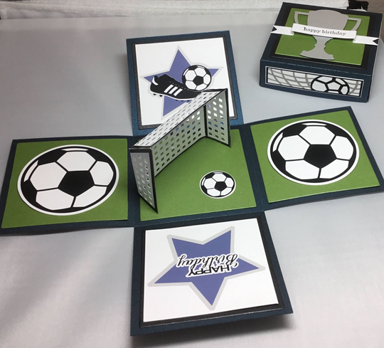 3D Soccer Birthday Card, Explosion Box Card