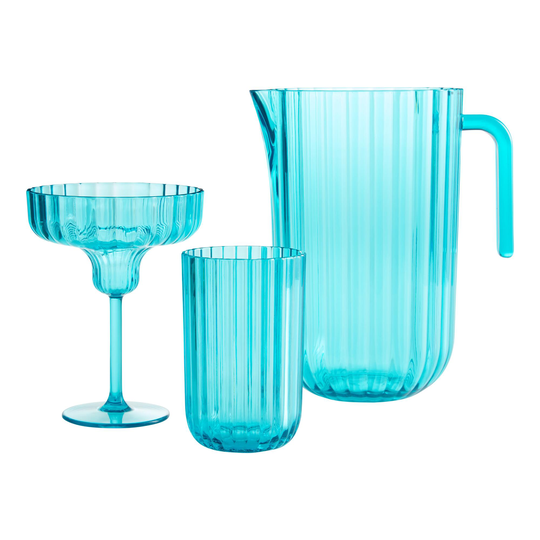 Turquoise Cascade Acrylic Glassware Collection by World Market