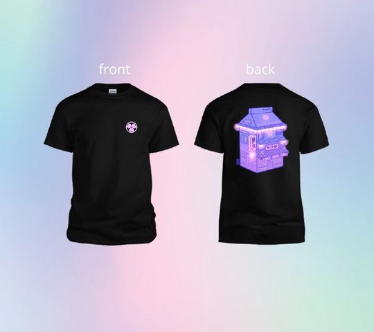 Ready To Ship Moonlight Cafe Vaporwave Aesthetic T-Shirt Asian Foodie Gift, Otaku Anime Lovers, Animation, Apparel, Original Art in Stock