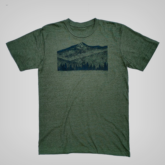 Mt Chocorua Blend Shirt, Cotton, Polyester, Hiking, Mountain, Outdoor Sports, Unisex, Forest Green, Adventure, Forest, Hiking Tshirt, Tee