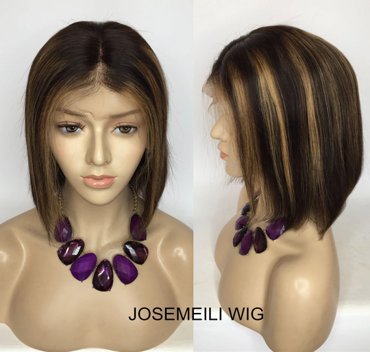 Caramel Brown Blonde Highlight Balayage Hair Wigs Mix Blend Bronw Human Frontal Lace Wigsfull 360 Wig