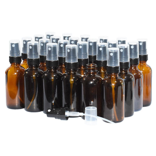 2 Oz. Amber Boston Round With Black Fine-Mist Sprayer | .16 Ml Per Spray | 20/400 | V8 | V20