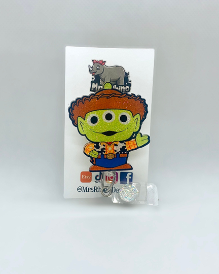 Woody Toy Story Alien . Retractable Id Badge Reel Nurse Teacher Badge Reel