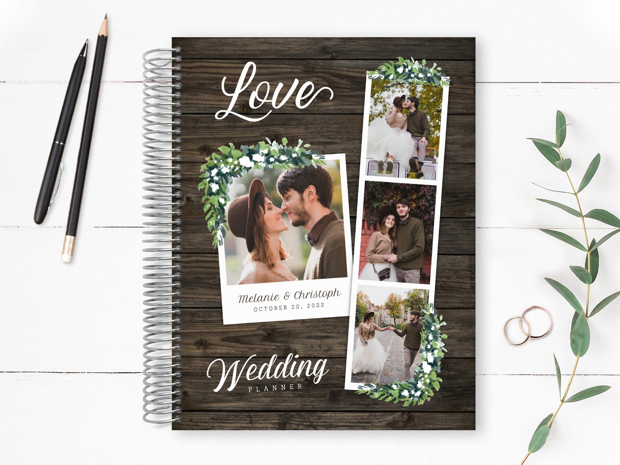 Wedding Planner | Planning Book Engagement Gifts Bridal Gift Organizer Woodgrain