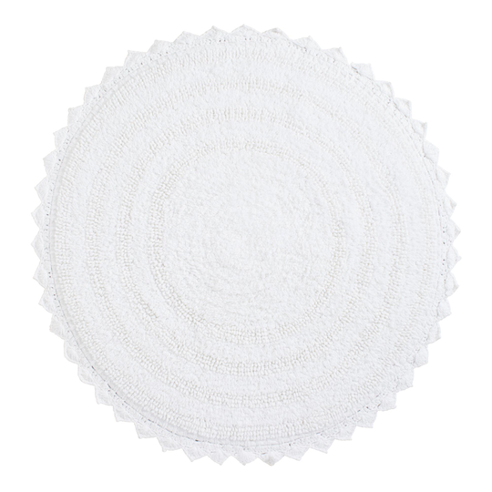 Round White Cotton Redondo Bath Mat by World Market