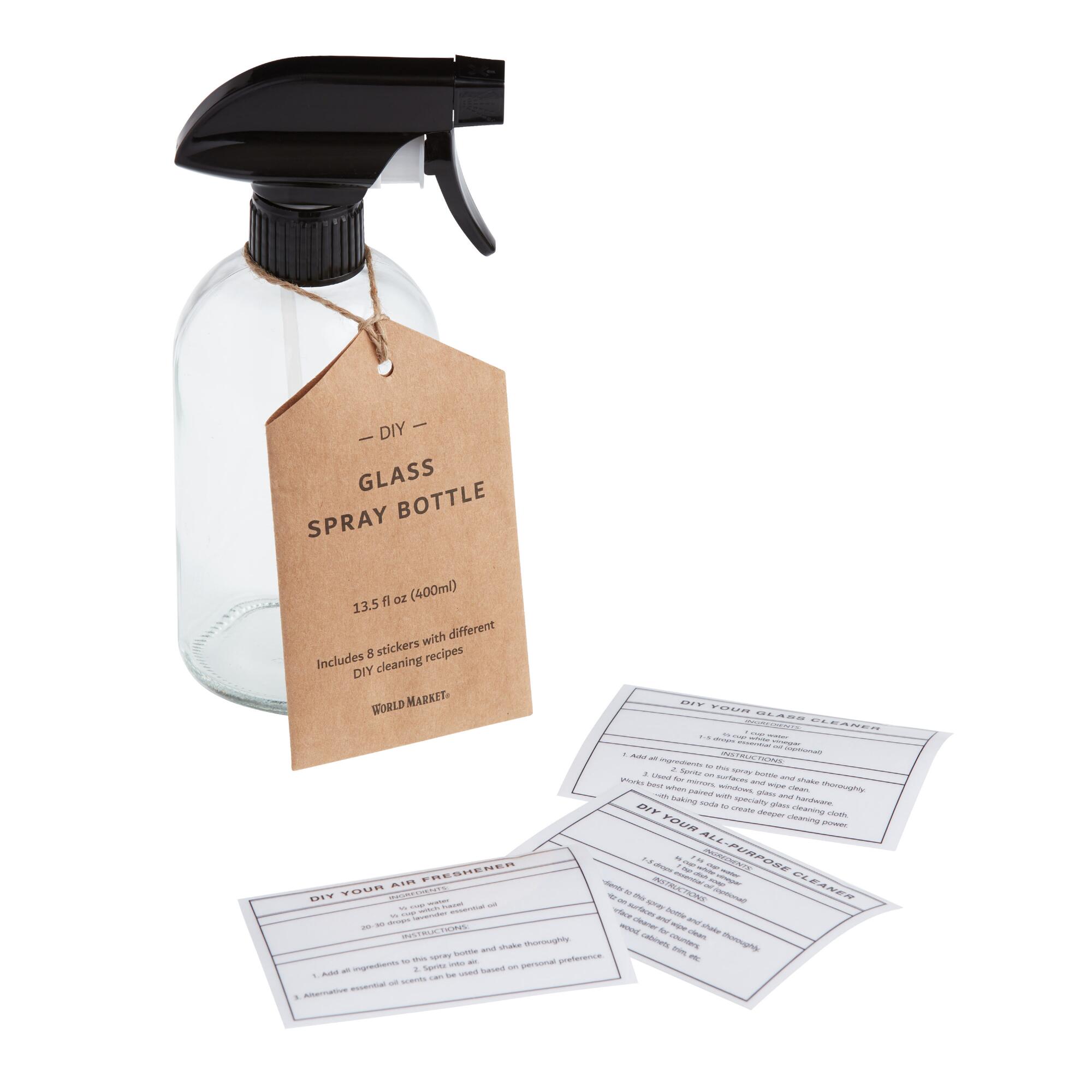 Glass Spray Bottles with DIY Cleaning Recipes Set of 2 by World Market