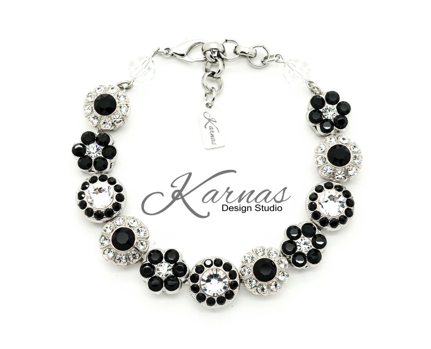 Crystal Soiree Mixed Size Bracelet K.d.s. Premium Crystal Pick Your Finish Karnas Design Studio Exclusive Free Shipping
