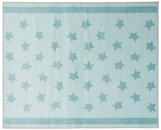 4.2x4.5 Stars Kids Rug, Star Nursery Blue Non-Slip Background Playroom Mats, Mat For Boys & Girls, Room Floor Carpet Children Area Rugs