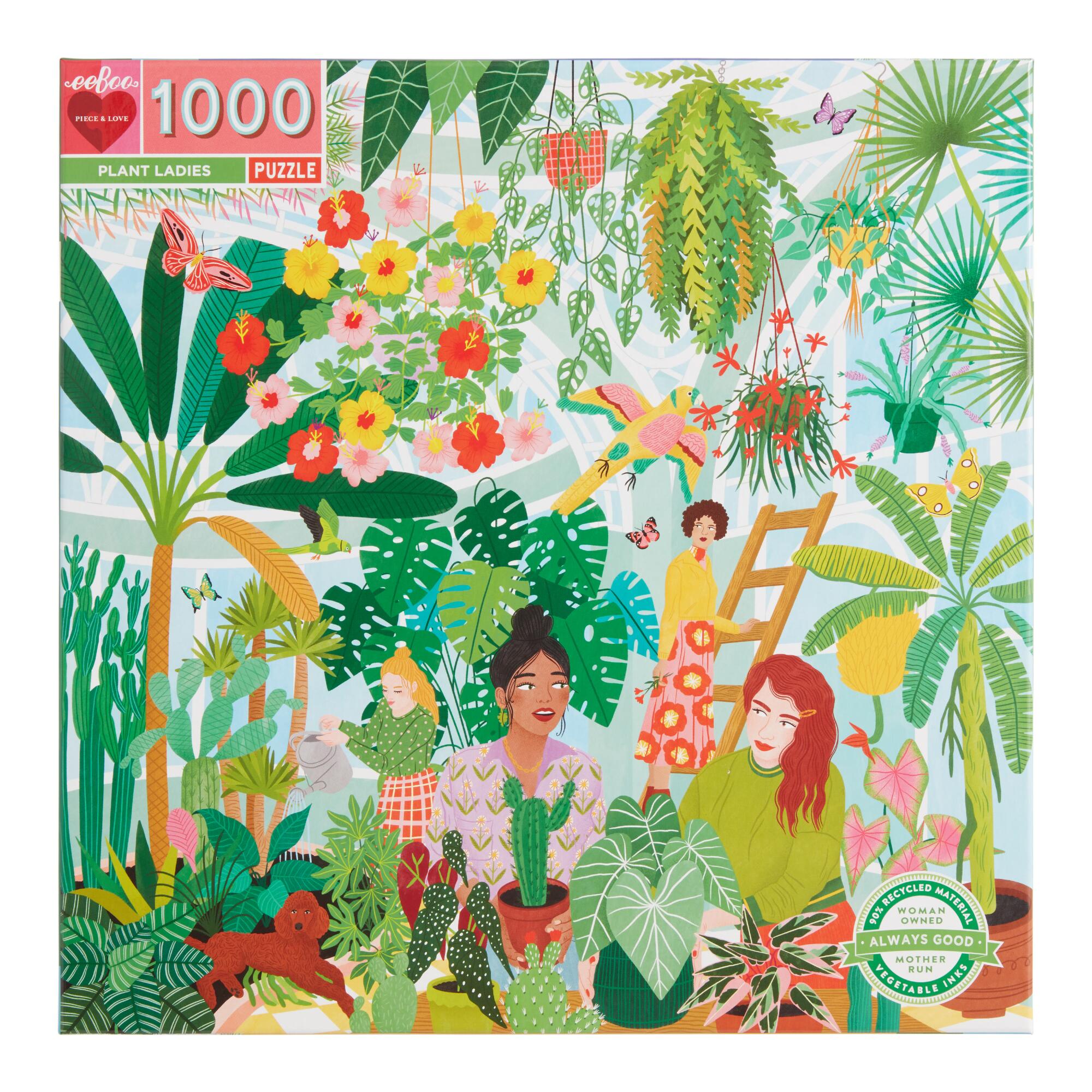 Eeboo Plant Lady 1000 Piece Puzzle: Multi - Recycled Paper by World Market