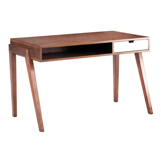 Walnut Brown Mid Century Atlantic Desk With Drawer by World Market