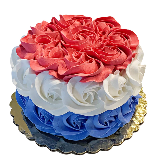 Red White & Blue Rosette Fake Cake 4Th July Independence Day Prop Decoration Dezicakes