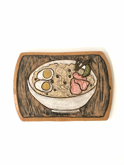 Ramen Noodle Bowl Handmade Bespoke Wall Art Tile