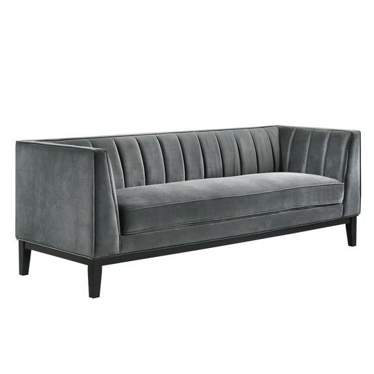 Picket House Furnishings Calabasas Modern Light Grey Polyester/Blend Sofa in Gray | UCI3684302