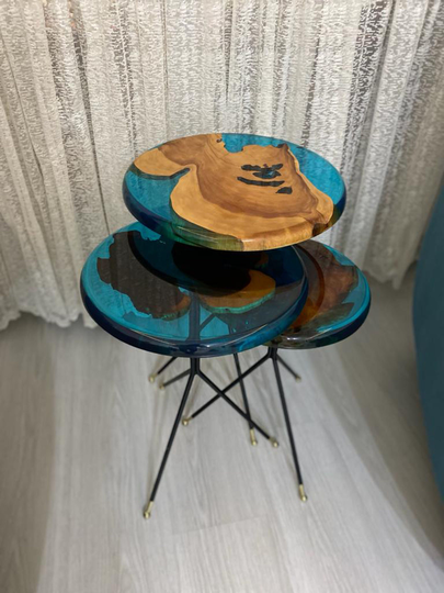 Custom Round Epoxy Coffee Tables