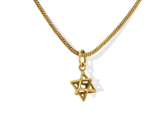 Merkabah Necklace, Brass Necklace For Women, Symbol Jewelry, Merkaba Pendant Sacred Geometry Pendant, Spiritual Boho Jewelry