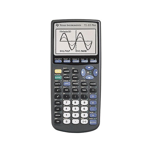 Texas Instruments TI-83 Plus 10-Digit Graphing Calculator, Black