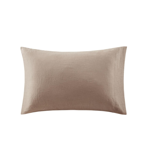 Gracie Mills Linen Blend Cotton and Linen Pillowcase with Warm Taupe MP21-7885
