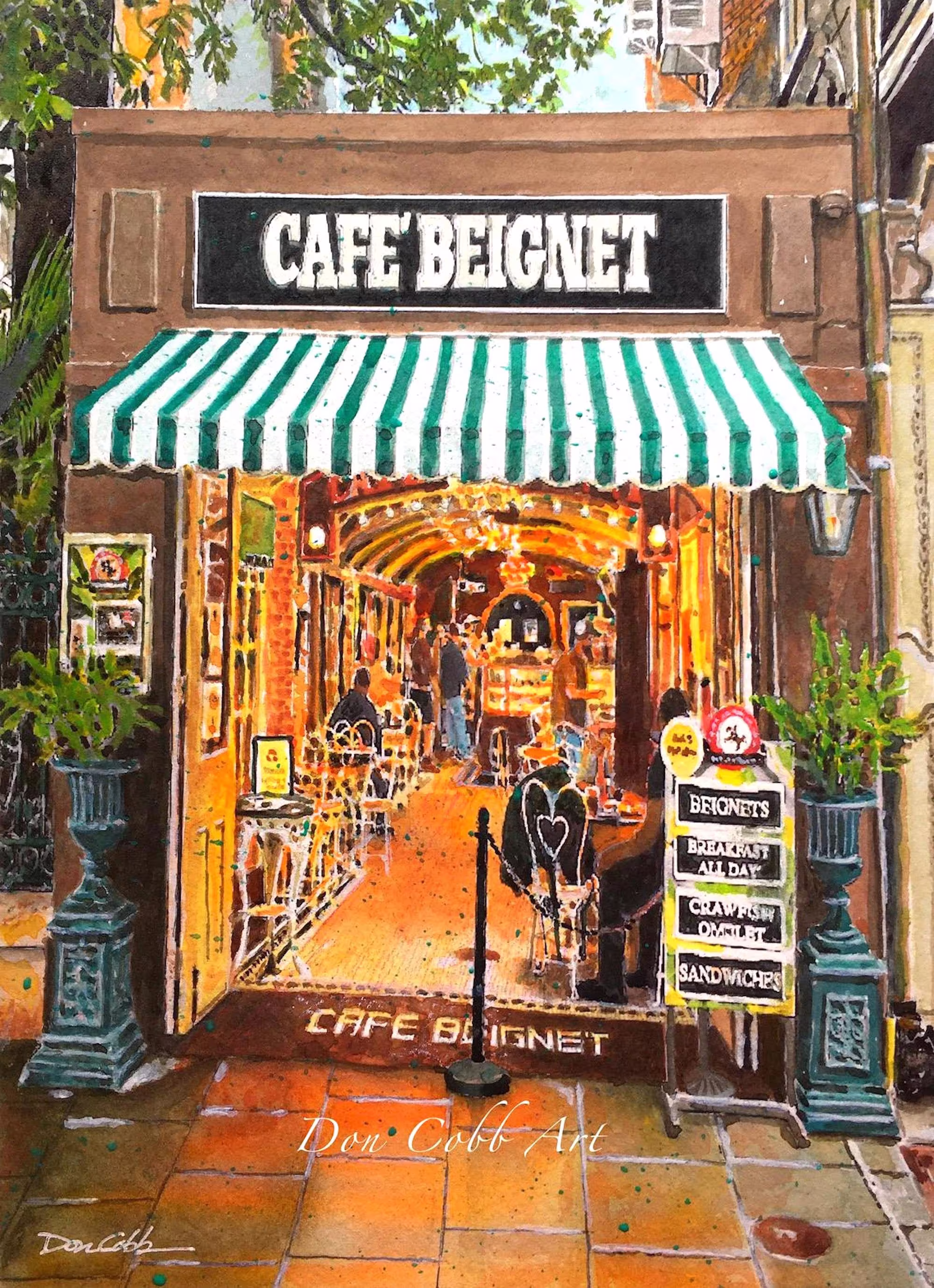 New Orlean's Art - Cafe Beignet Cafe, Diner, Restaurant Prints, Canvas Prints & Framed