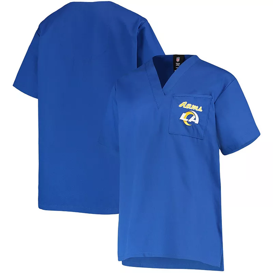 Women's Concepts Sport Royal Los Angeles Rams Scrub Top, Size: XL, Blue