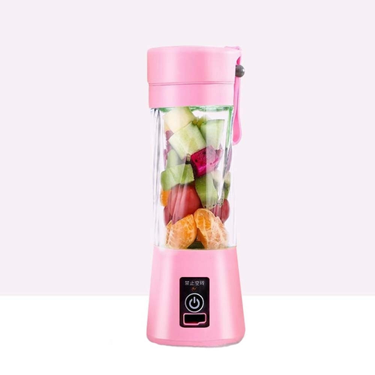 Household portable upgrade 6-blade electric juicer small hand-held automatic mixing cup - pink