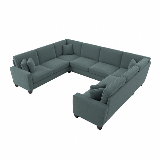 Bush Furniture Stockton Modern Turkish Blue Herringbone Fabric Polyester/Blend Sectional | SNY123STBH-03K