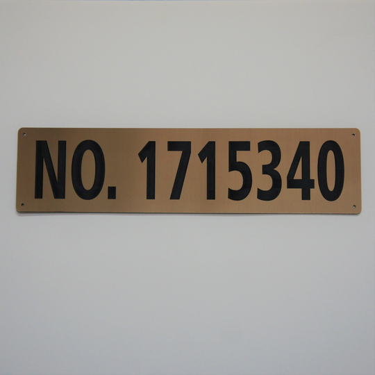 Coast Guard Documentation Placard, Vessel Official Number