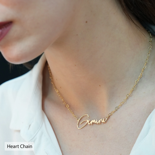 Personalized Gemini Necklace, Zodiac Jewelry, Gift For Woman, Pendant Girl