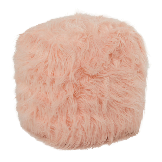 Grayson Lane Modern Pink Polyester/Polyester Blend Round Ottoman | 98823