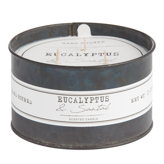 Eucalyptus & Santal Antique Oil Tin 3 Wick Scented Candle by World Market