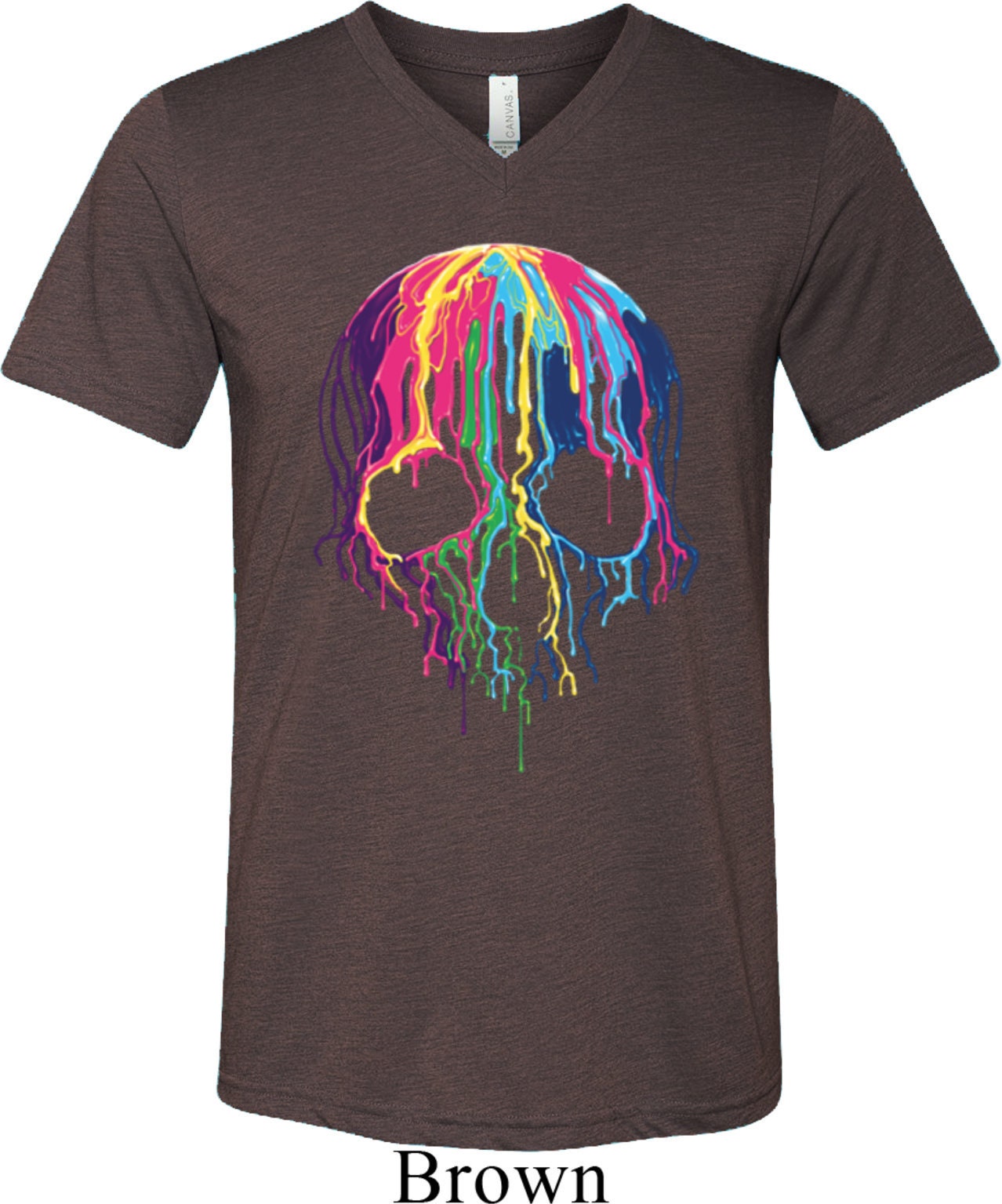 Melting Skulls Tri Blend V-Neck Tee T-Shirt 19423Nbt2-C3415