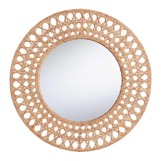Round Natural Cane Woven Wall Mirror by World Market