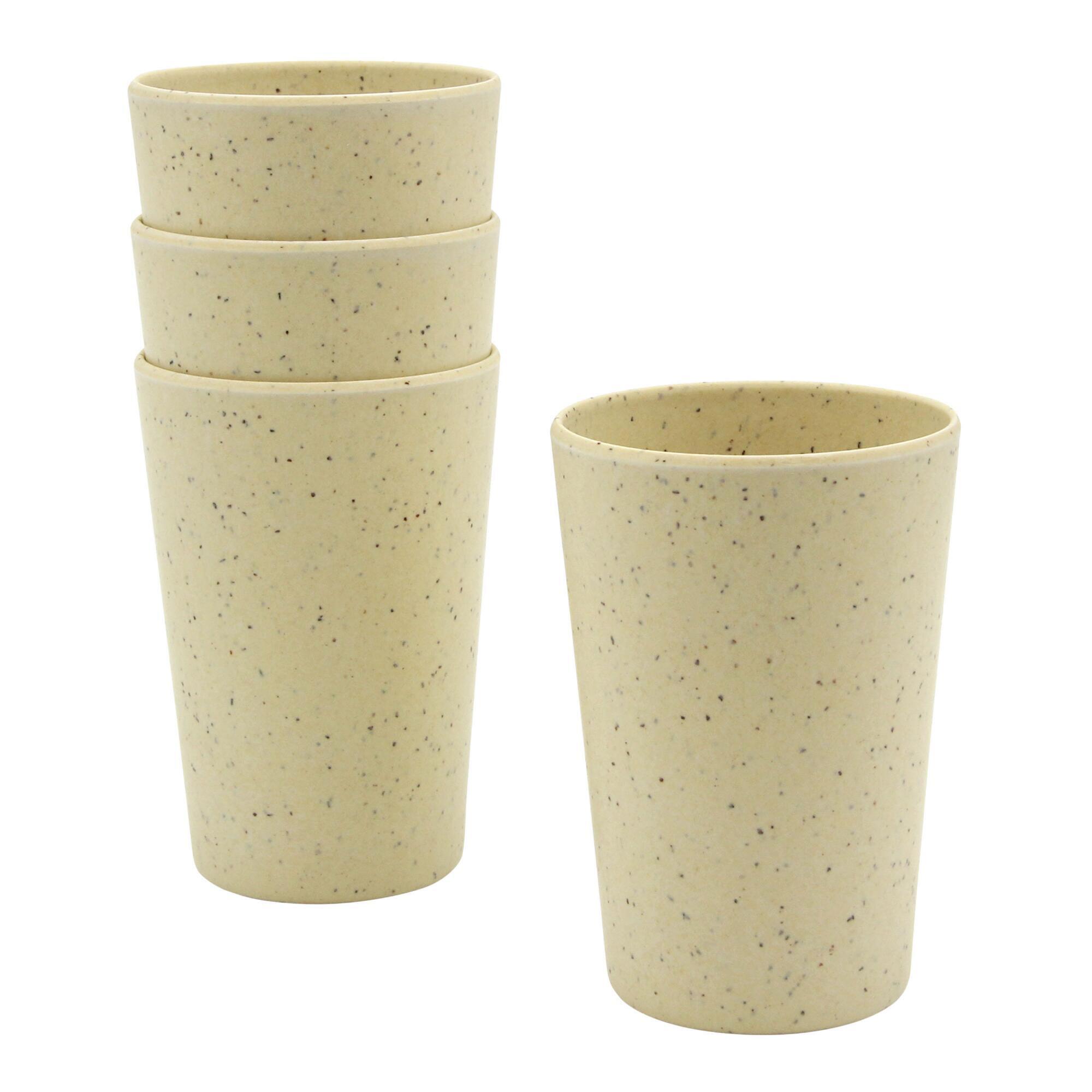 Bamboo Fiber and Recycled Coffee Ground Cups 4 Pack: Cream by World Market
