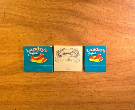 Vintage Matchbooks, Landrys, Seafood Restaurant, Willie Gs, Seafood, Texas, Tx, Lot Of 3, with Matches, Free Ship in Usa