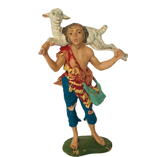 Roman Fontanini Figurine Italy Depose Vtg Art Sculpture Christmas Holiday Nativity Three 3 Kings Shepherd Sheep Herder Lamb