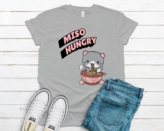 Kawaii Cat Shirt/Tank Top Hoodie Ramen Lover Traditional Japanese Food Noodles Gift Asian Cute Miso Hungry