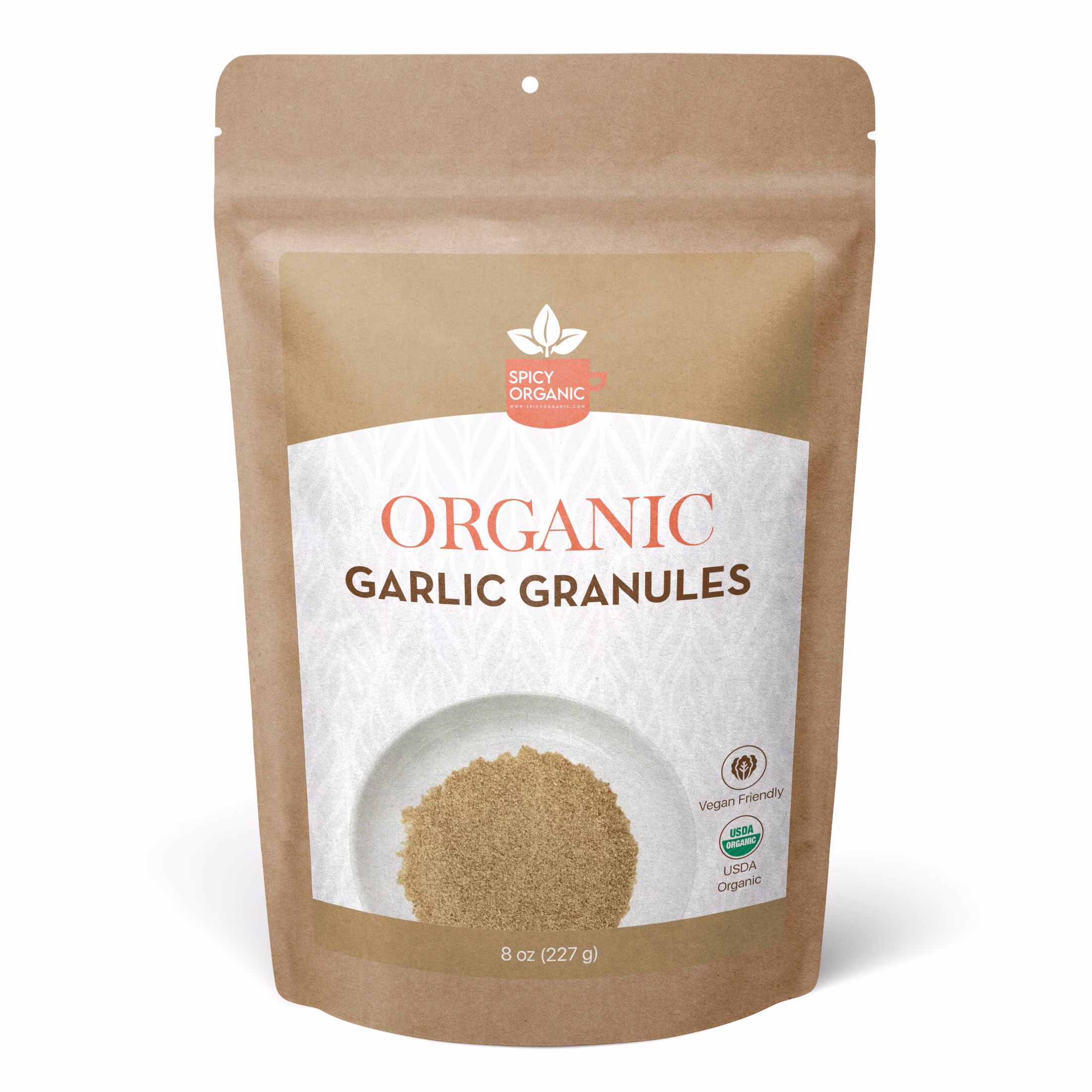 Organic Garlic Granules - Versatile Seasoning For Cooking & Baking Non-Gmo- Perfect Meats, Vegetables, Soups, Sauces
