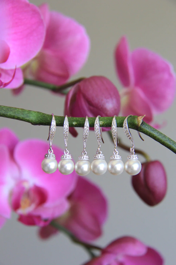 Pairs Of 2-12 Bridesmaid Earrings, Cz Wedding Jewelry, Bridal Earrings