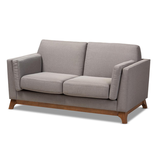 Baxton Studio Sava Midcentury Gray Polyester/Blend Loveseat | 150-8761-LW