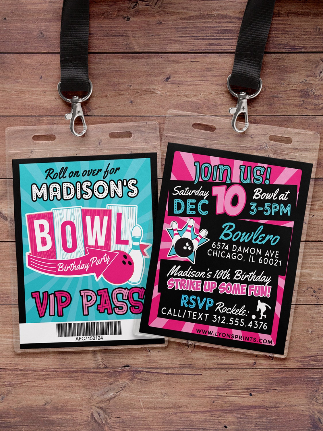 Bowling Invitation, Birthday Party Party, Decor, Girl