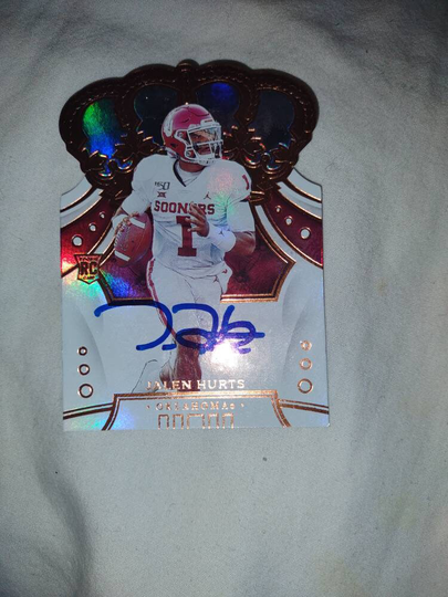 Jalen Hurts Rookie Autograph Card