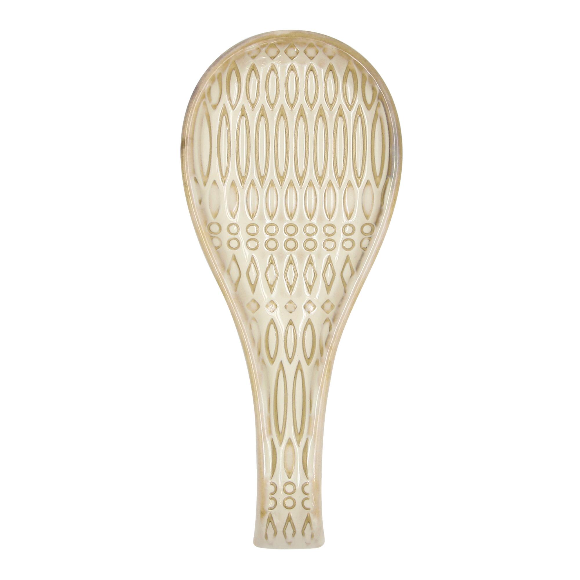 Natural Textured Ceramic Spoon Rest: White by World Market