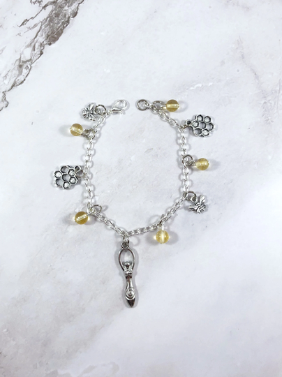 Mellona Charm Bracelet, Goddess Of Bees, Mellonia, Melissa, Roman Mythology, Jewelry, Bee Paganism