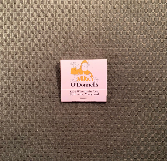 Vintage Matchbook, O Donnells Seafood, Restaurant, Bethesda, Maryland, with 30 Match Sticks, Free Ship in Usa