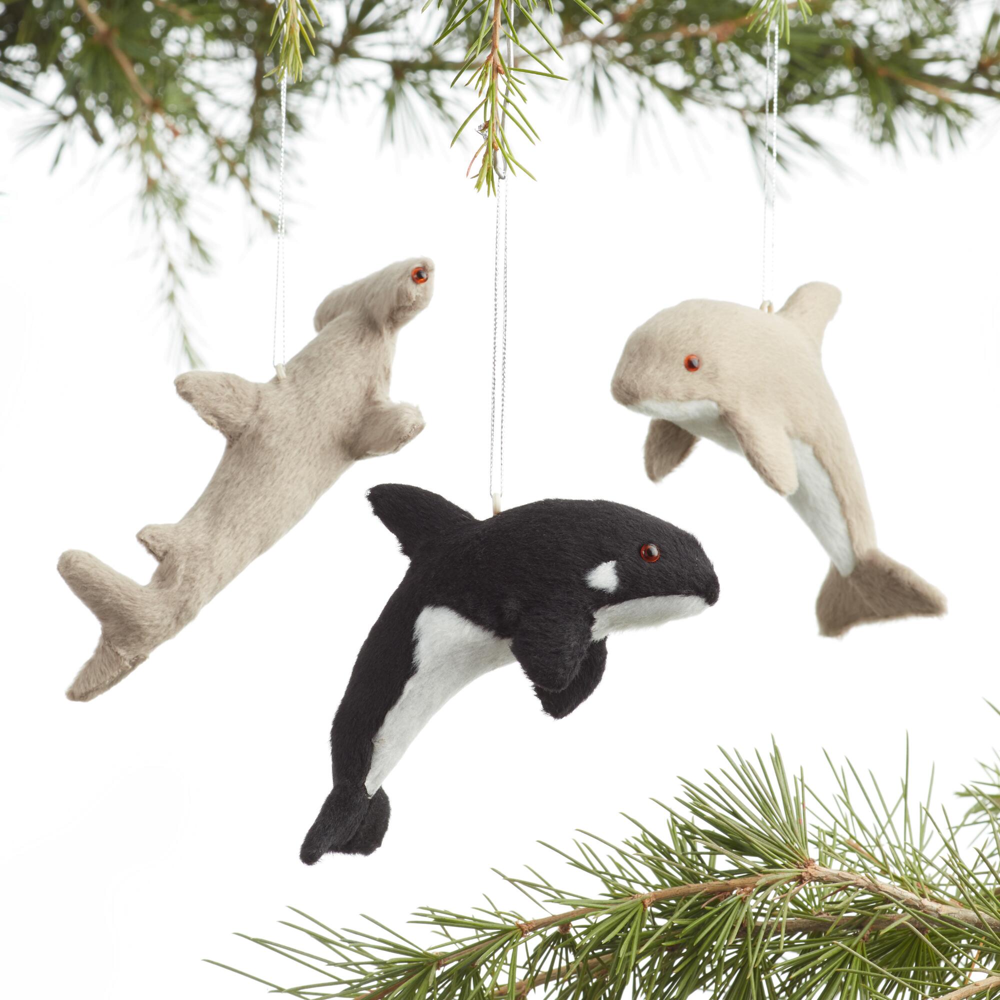 Fabric Sea Creature Ornaments Set of 3: Multi by World Market
