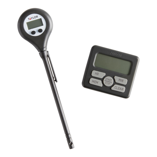 Taylor Digital Instant Read Thermometer with Pocket Sleeve: Silver - Plastic by World Market