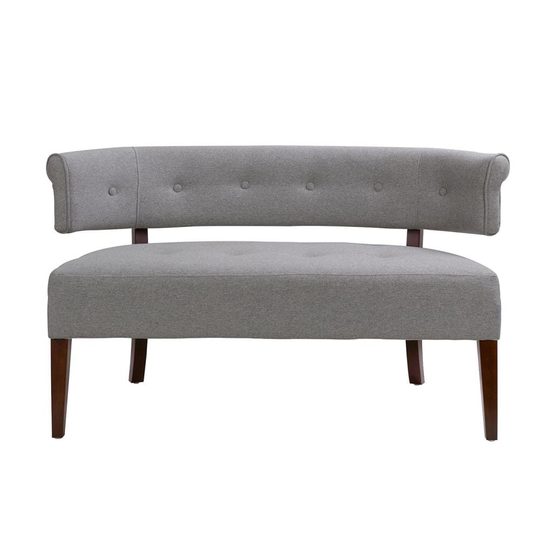 Jennifer Taylor Home Jared Glam Light Grey Yarn Dyed Polyester/Blend Settee in Gray | 61020-962