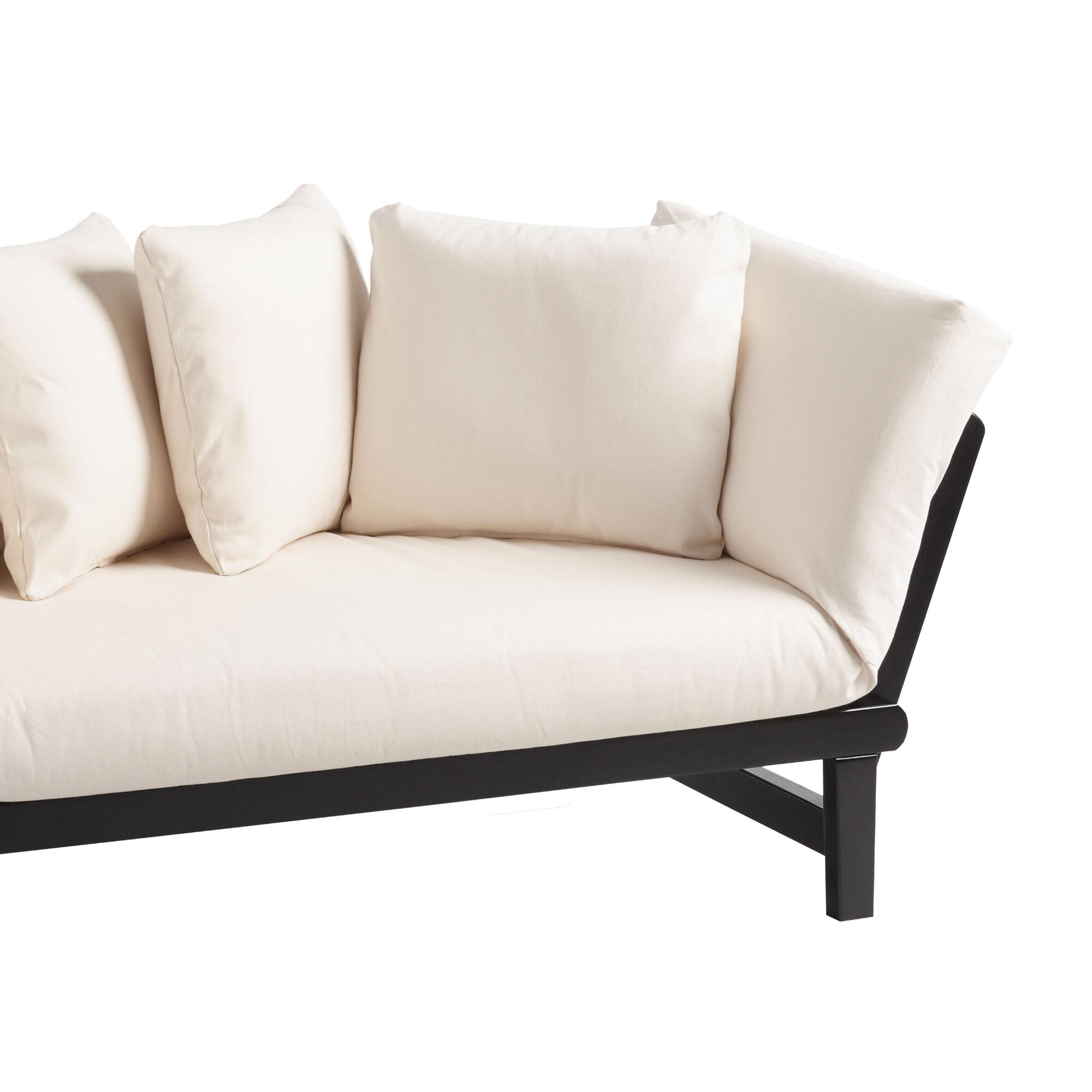 Natural Studio Day Sofa Slipcover: White/Natural - Fabric by World Market
