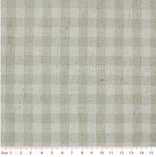 Linen 1/2Y Wide Size Korean Fabric Natural Check 10mm/ Medium Weight High Quality Linen Cotton Blend Wide Half Yard 58" X 18"
